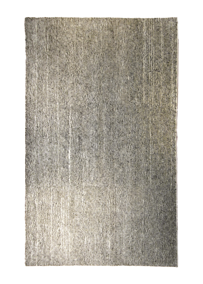 A35264 Oriental Rug Indian Handmade Runner Modern 5'7'' x 9'0'' -6x9- Whites Beige Brown Stripes Design