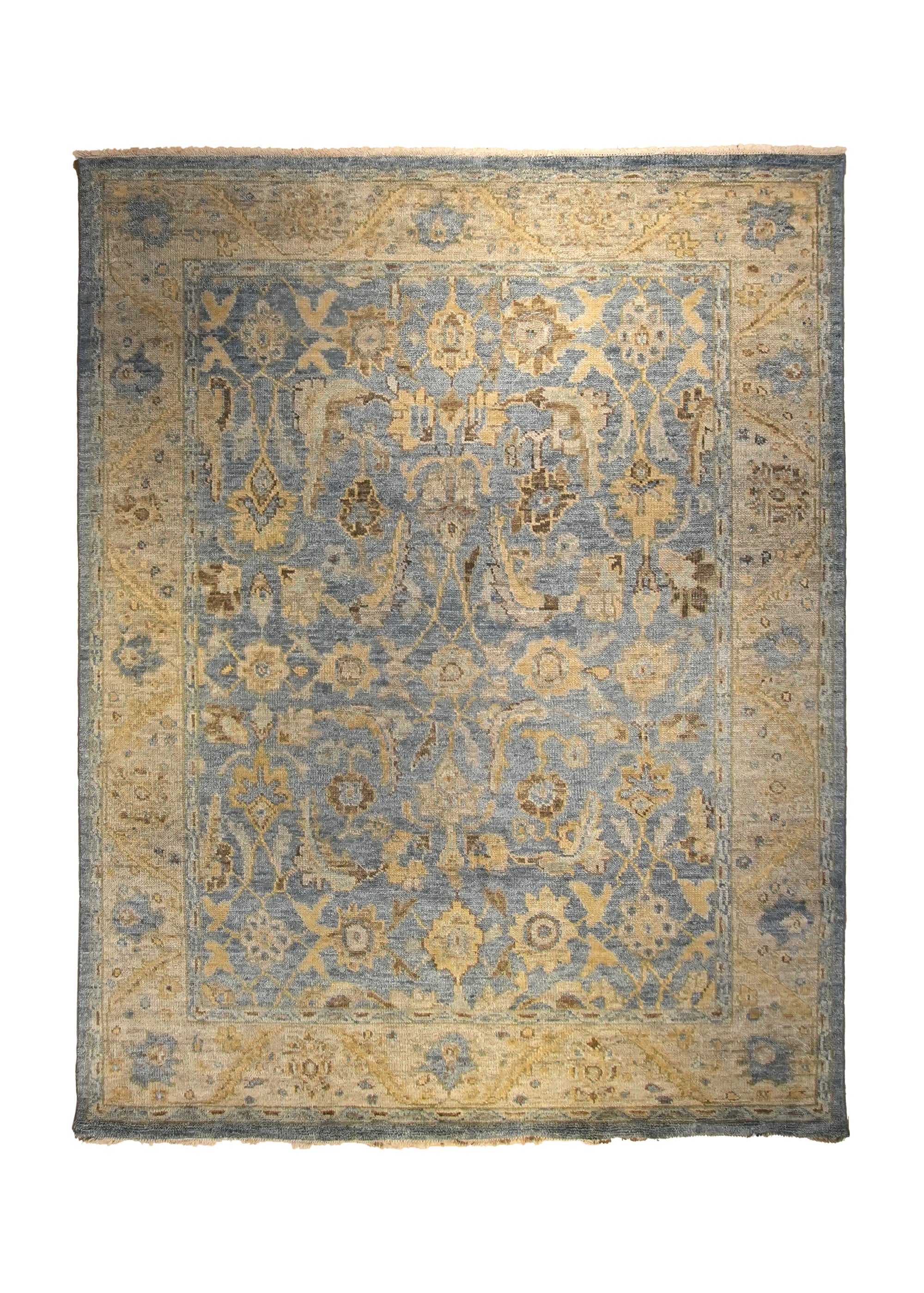 Oriental Rug Indian Handmade Area Transitional Neutral 7'10