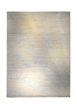 A35324 Oriental Rug Indian Handmade Area Modern Neutral 8'12'' x 12'1'' -9x12- Whites Beige Abstract Stripes Design