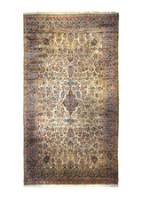A35354 Persian Rug Lavar Kerman Handmade Area Antique Traditional 10'6'' x 18'3'' -11x18- Whites Beige Pink Blue Floral Design.jpg