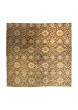 A35368 Oriental Rug Pakistani Handmade Square Transitional 7'8'' x 7'11'' -8x8- Yellow Gold Brown Antique Washed Floral Oushak Design