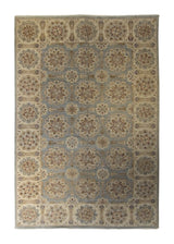 A35378 Oriental Rug Pakistani Handmade Area Transitional 5'11'' x 8'5'' -6x8- Whites Beige Blue Antique Washed Floral Oushak Design