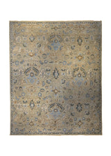 A35405 Oriental Rug Indian Handmade Area Transitional Neutral 7'12'' x 10'0'' -8x10- Whites Beige Blue Floral Oushak Design