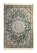 A35529 Persian Rug Nain Handmade Area Traditional 2'10'' x 4'2'' -3x4- Green Floral Design