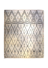 A35547 Oriental Rug Afghan Handmade Area Transitional 12'1'' x 14'7'' -12x15- Whites Beige Black Geometric Moroccan Design