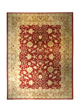 A35567 Oriental Rug Pakistani Handmade Area Transitional 8'12'' x 11'10'' -9x12- Red Yellow Gold Antique Washed Oushak Design