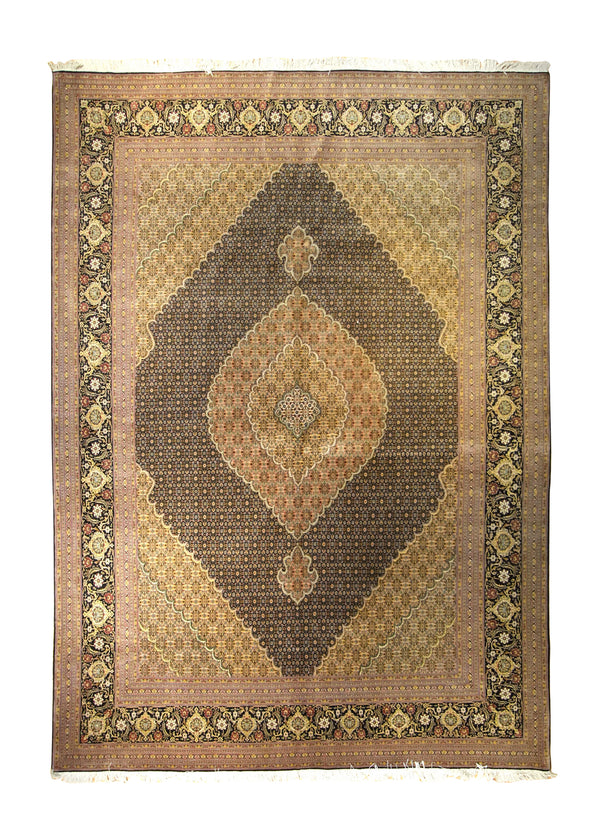 A35586 Persian Rug Tabriz Handmade Area Traditional 8'3'' x 11'9'' -8x12- Blue Green Mahi Fish Design