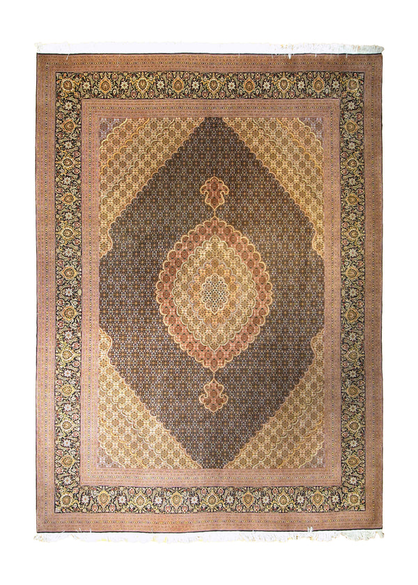 A35587 Persian Rug Tabriz Handmade Area Traditional 8'3'' x 11'4'' -8x11- Blue Green Red Mahi Fish Design