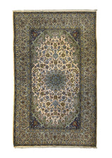 A35631 Persian Rug Isfahan Handmade Area Traditional 5'2'' x 8'4'' -5x8- Blue Green Floral Design