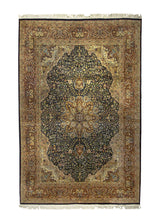 A35639 Oriental Rug Pakistani Handmade Area Traditional Vintage 6'10'' x 10'4'' -7x10- Green Brown Blue Floral Design