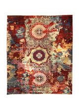 A35646 Oriental Rug Pakistani Handmade Area Transitional Modern 12'3'' x 14'9'' -12x15- Red Multi-color Mamluk Abstract Design