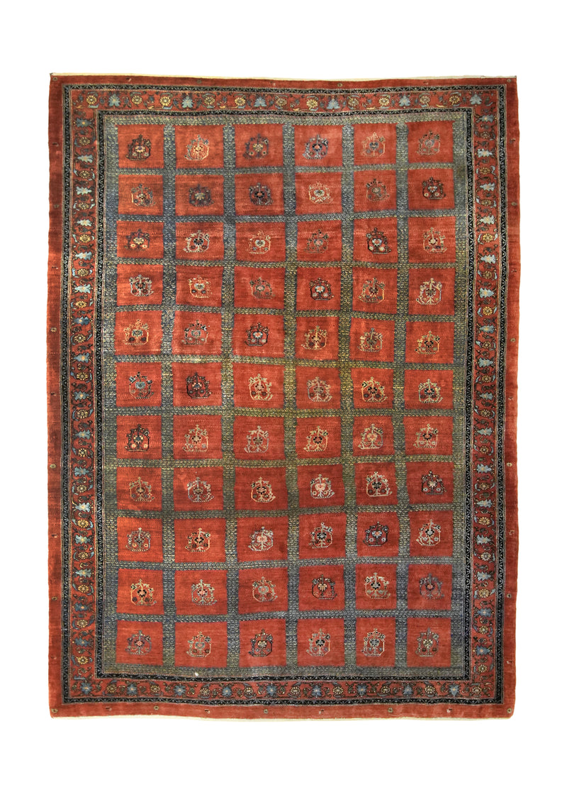A35662 Persian Rug Gabbeh Handmade Area Tribal 6'11'' x 9'7'' -7x10- Red Geometric Design