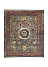 A35679 Oriental Rug Pakistani Handmade Area Transitional Tribal 8'3'' x 9'9'' -8x10- Red Blue Mamluk Nooristan Design