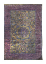 A35682 Oriental Rug Pakistani Handmade Area Transitional Tribal 5'11'' x 8'9'' -6x9- Purple Yellow Gold Mamluk Nooristan Design.jpg