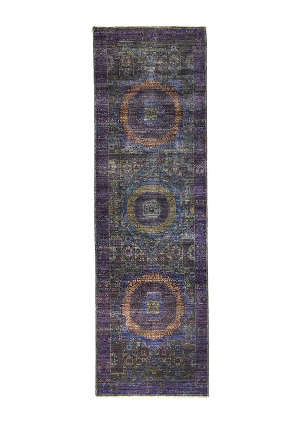 A35688 Oriental Rug Pakistani Handmade Runner Transitional Tribal 2'5'' x 7'10'' -2x8- Purple Mamluk Nooristan Design
