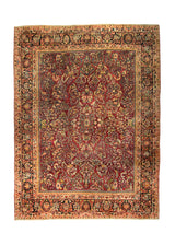 A35715 Persian Rug Sarouk Handmade Area Antique Traditional 8'10'' x 11'9'' -9x12- Red Floral Design