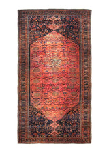 A35727 Persian Rug Bakhtiari Handmade Area Antique Tribal 13'2'' x 25'10'' -13x26- Red Blue Floral Design