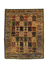 A35739 Oriental Rug Turkish Handmade Area Tribal 4'8'' x 6'1'' -5x6- Yellow Gold Multi-color Garden Gabbeh Design