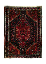 A35740 Persian Rug Hamadan Handmade Area Tribal 2'11'' x 4'0'' -3x4- Red Geometric Design