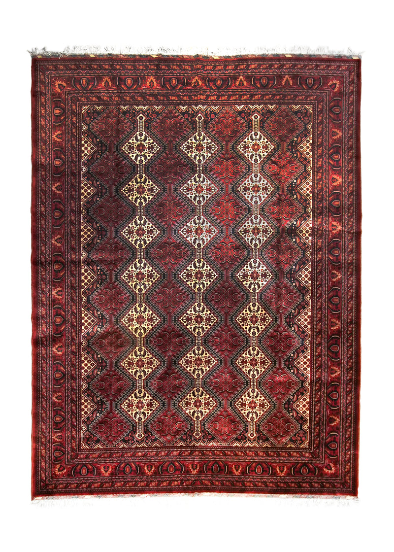 A35751 Oriental Rug Pakistani Handmade Area Tribal 9'8'' x 13'0'' -10x13- Whites Beige Geometric Khal Mohammadi Design.jpg