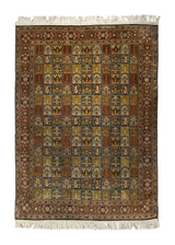 A35759 Oriental Rug Kashmiri Handmade Area Traditional 4'12'' x 6'9'' -5x7- Black Yellow Gold Orange Paisley Boteh Vase Garden Design