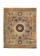 A35768 Oriental Rug Pakistani Handmade Area Transitional Tribal 7'10'' x 9'10'' -8x10- Green Geometric Mamluk Design