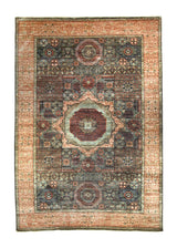 A35769 Oriental Rug Pakistani Handmade Area Transitional Tribal 5'10'' x 8'9'' -6x9- Yellow Gold Red Blue Geometric Mamluk Design