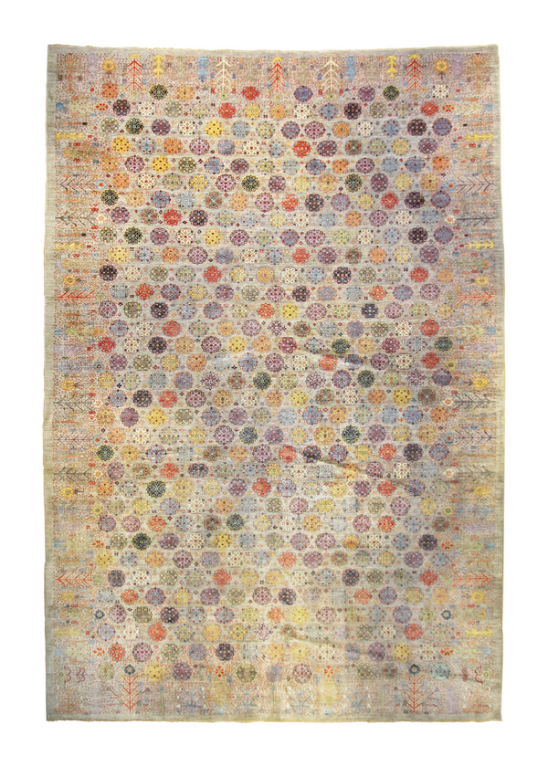 A35788 Oriental Rug Pakistani Handmade Area Transitional Tribal 12'2'' x 17'6'' -12x18- Gray Purple Multi-color Floral Souzani Ariana Gabbeh Design