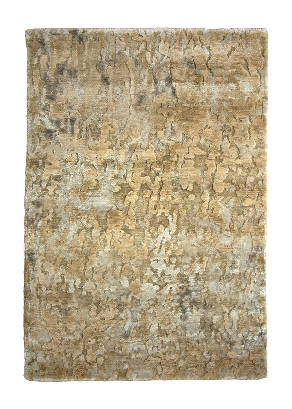 A35791 Oriental Rug Indian Handmade Area Modern Neutral 2'0'' x 3'0'' -2x3- Whites Beige Abstract Splatter Design