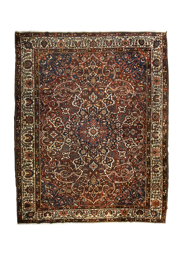 A35800 Persian Rug Bakhtiari Handmade Area Tribal 12'9'' x 15'4'' -13x15- Red Floral Design