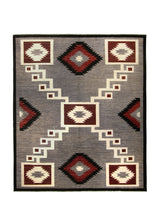 A35802 Oriental Rug Pakistani Handmade Area Tribal 8'3'' x 9'9'' -8x10- Red Gray Black Geometric Southwest Navajo Design.jpg