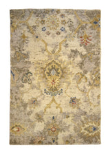 A35814 Oriental Rug Indian Handmade Area Transitional Neutral 2'0'' x 3'0'' -2x3- Whites Beige Yellow Gold Oushak Design