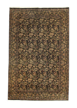 A35816 Oriental Rug Pakistani Handmade Area Traditional 6'0'' x 9'2'' -6x9- Black Green Floral Design.jpg