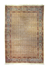 A35817 Persian Rug Moud Handmade Area Traditional 8'4'' x 13'0'' -8x13- Whites Beige Blue Herati Design