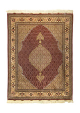 A35820 Persian Rug Tabriz Handmade Area Traditional 4'10'' x 6'5'' -5x6- Red Yellow Gold Mahi Fish Design.jpg