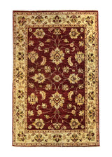 A35822 Oriental Rug Pakistani Handmade Area Transitional 3'2'' x 5'0'' -3x5- Yellow Gold Red Floral Oushak Design.jpg