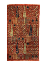 A35845 Oriental Rug Pakistani Handmade Area Transitional Tribal 3'8'' x 6'6'' -4x7- Red Tree of Life Ariana Bakhshayesh Design.jpg