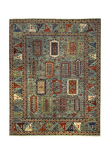 A35858 Oriental Rug Pakistani Handmade Area Transitional Tribal 8'2'' x 10'5'' -8x10- Green Geometric Ariana Khotan Design