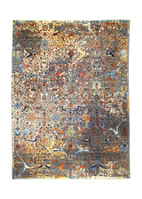 A35868 Oriental Rug Pakistani Handmade Area Transitional Tribal 9'0'' x 12'3'' -9x12- Orange Yellow Gold Blue Abstract Faryab Mostofi Design.jpg