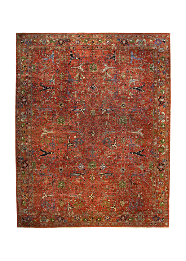 A35872 Oriental Rug Pakistani Handmade Area Transitional Tribal 11'11'' x 15'0'' -12x15- Red Floral Ariana Mostofi Design