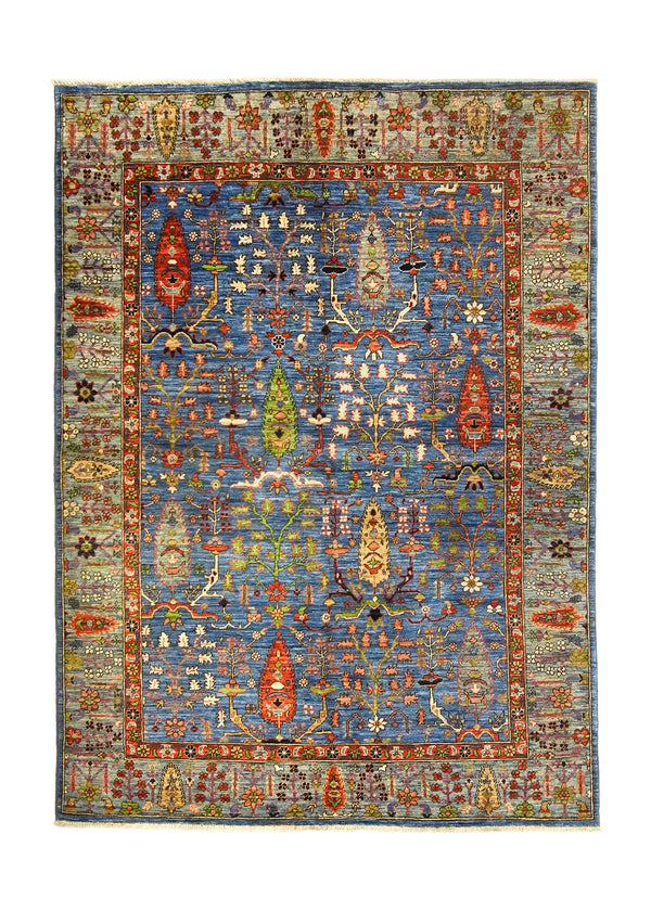 A35873 Oriental Rug Pakistani Handmade Area Transitional Tribal 4'10'' x 6'10'' -5x7- Blue Green Tree of Life Ariana Design