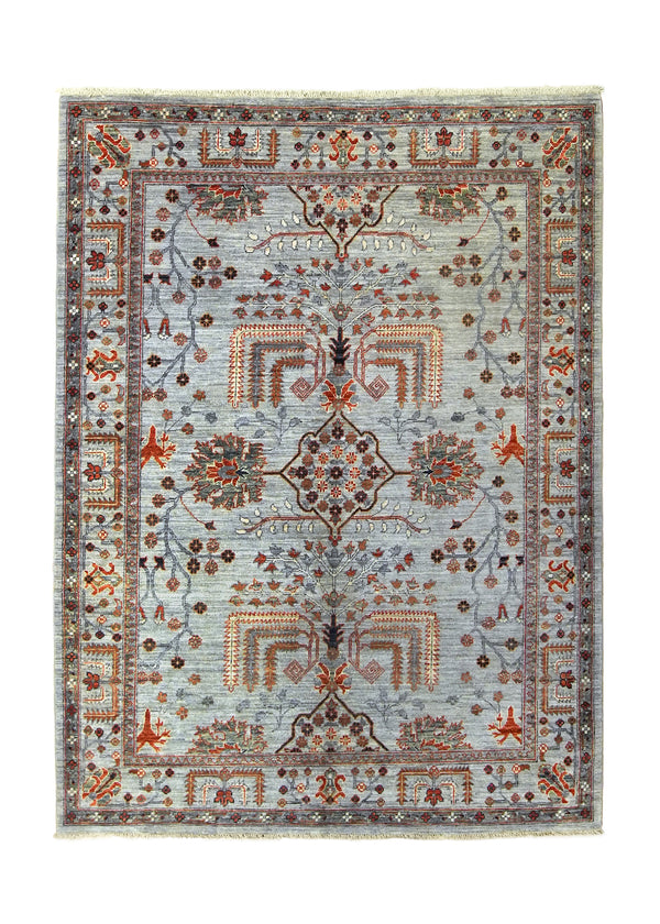 A35875 Oriental Rug Pakistani Handmade Area Transitional Tribal 4'12'' x 6'8'' -5x7- Blue Tree of Life Ariana Bakhshayesh Design