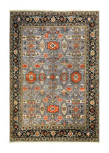 A35885 Oriental Rug Pakistani Handmade Area Transitional Tribal 4'10'' x 6'11'' -5x7- Blue Red Floral Ariana Oushak Design