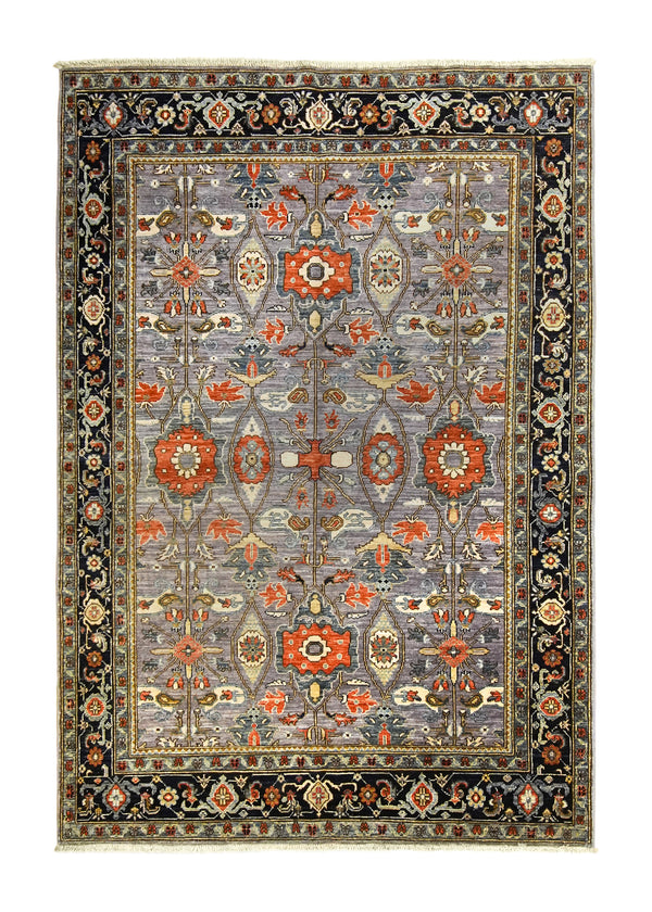 A35885 Oriental Rug Pakistani Handmade Area Transitional Tribal 4'10'' x 6'11'' -5x7- Blue Red Floral Ariana Oushak Design