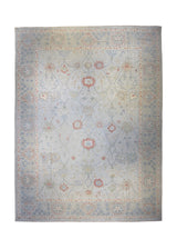 A35893 Oriental Rug Pakistani Handmade Area Transitional Neutral 10'4'' x 13'9'' -10x14- Whites Beige Red Silver Wash Floral Oushak Design
