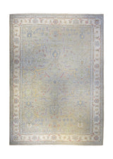 A35894 Oriental Rug Pakistani Handmade Area Transitional Neutral 9'8'' x 13'5'' -10x13- Whites Beige Yellow Gold Silver Wash Floral Oushak Design