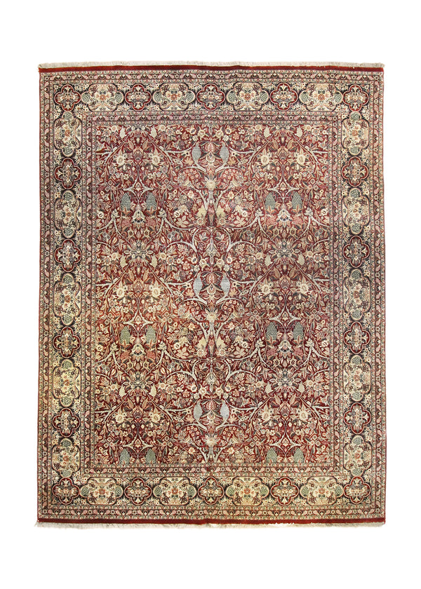 A35911 Oriental Rug Pakistani Handmade Area Transitional 8'0'' x 10'4'' -8x10- Red Green Floral Design.jpg
