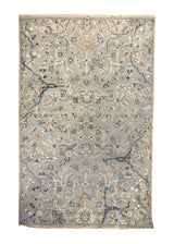A35940 Oriental Rug Indian Handmade Area Transitional Neutral 4'0'' x 6'0'' -4x6- Gray Blue Floral Design.jpg
