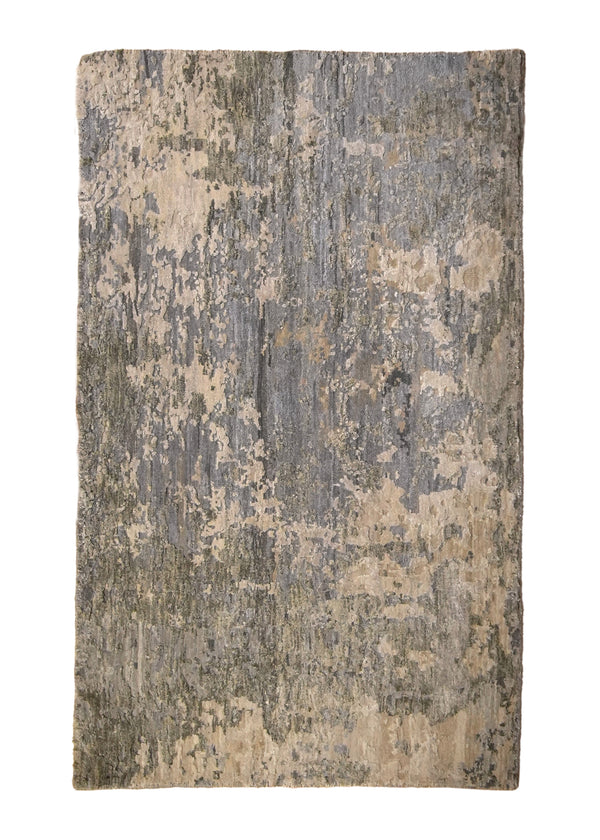 A35970 Oriental Rug Indian Handmade Area Modern Neutral 2'5'' x 4'0'' -2x4- Whites Beige Gray Abstract Splatter Design