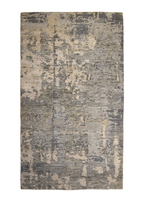 A35972 Oriental Rug Indian Handmade Area Modern Neutral 2'11'' x 4'11'' -3x5- Whites Beige Gray Abstract Splatter Design